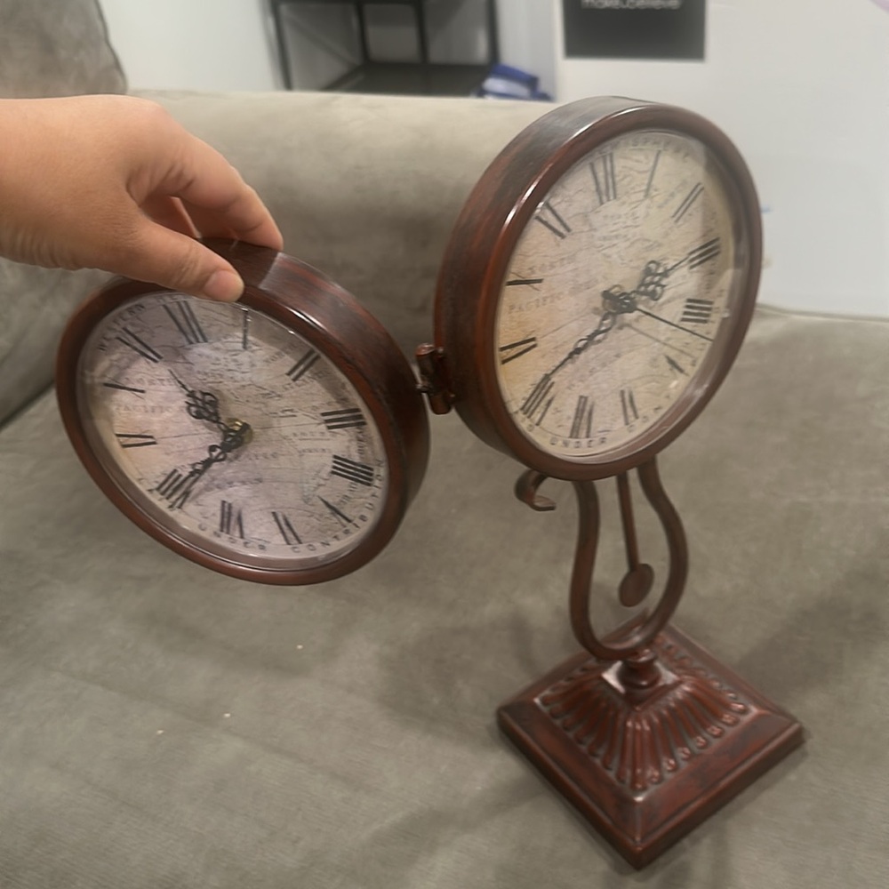 Vintage Style Brown Table Clock